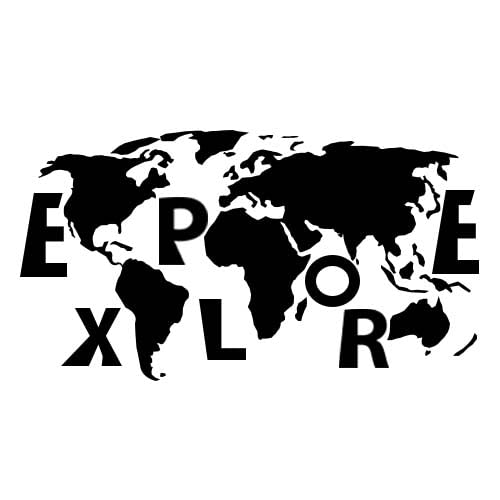 Claw cuts - world map explore sticker for car reflective and waterproof color (L-17cmxH-9cm) (black)