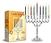 Ner Mitzvah Silver Plated Candle Menorah, Fits All Standard Hanukkah Candles - Curved Branches, 7.25 High x 6.5 Wide