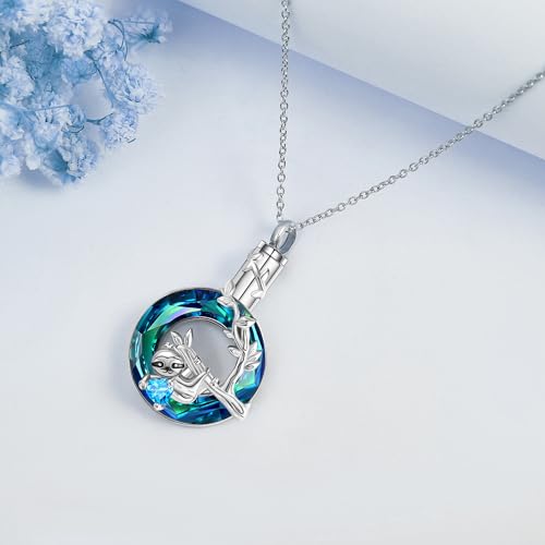 MONGAS Hummingbird/Turtle/Cat/Sloth/Cardinal/Phoenix Urn Necklace for Ashes for Women 925 Sterling Silver Cute Animal Cremation Jewelry Remembrance Gift for Loss4
