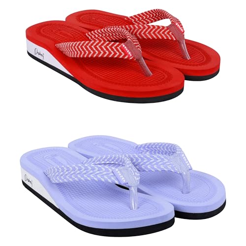 Image of Dashny Women's (1436-1434) |Extra Super Soft Comfortable Slippers |Red Brown Casual Slides Slippers