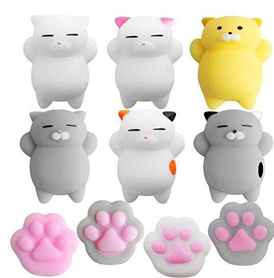 10 Pcs Mochi Squishies Toys Cute Squishies Mochi Cat Stress Relief Toys Mochi Animals Toys Party Favors for Kids Squishies Toys for Kids Adults