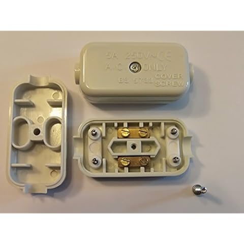 5amp / 250v MAINS ELECTRICAL FLEX CABLE CONNECTORS 2 CORE CABLE (BS5733) Cover