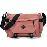 ETidy Large Nylon Crossbody Bag For Women Men Waterproof Lightweight Casual Shoulder Bookbag（Pink）