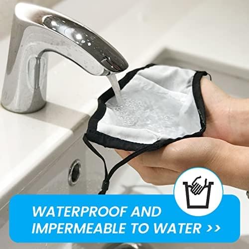 Miniatura 5 de Mascarilla facial de tela de 3 capas, lavable, reutilizable y transpirable, con bucles ajustables de protección para los oídos, para mujeres y