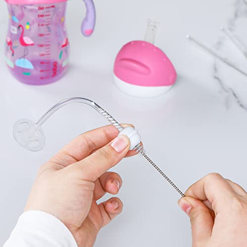 Image of Hiware Straw Cleaner Brush Set, 8-Piece Long Cleaning Brush for Straws on Tumbler, Water Bottle, Sippy Cup, and Pipes, Tubes or Hummingbird Feeders