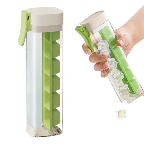 Moule à Glaçons, Bac à Glaçons à Une Seule Main Machine à Glaçons 6 Carrés Type Presse avec Couvercles pour Boissons, Whisky, Cocktails, Jus