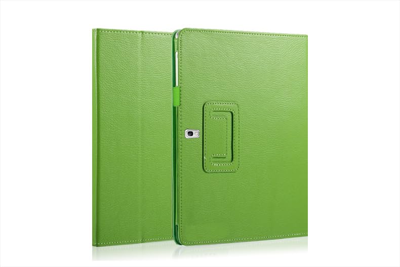 Generic Slim Folding Folio Stand Case for Samsung Galaxy Tab Pro 10.1 Tablet SM-T520/T525 P600, Lightweight Magnetic Closure PU Leather Flip Shockproof Auto Wake/Sleep Smart Cover Green