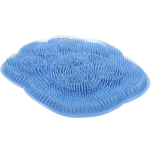 Almohadilla de silicona TPR para ducha en azul claro con ventosas 2