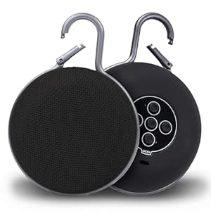 SANTANA BY CARLOS SANTANA Bluetooth Speaker, Portable, IPX5 Waterproof, 12H Playtime, True Wireless Stereo Sound, Pair 2 Speakers, Deep Bass, Built-in Controls, Hands-Free Calling – Black