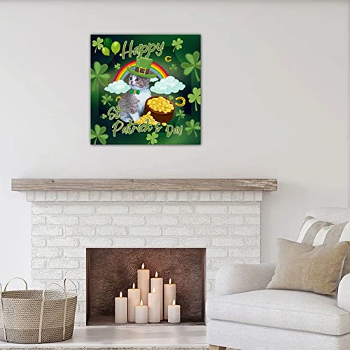 Panneau bois Saint-Patrick de 41cm, déco trèfle vert rétro pour entrée - 2