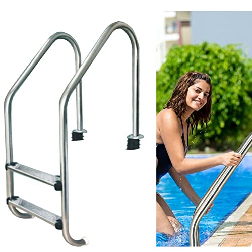 Escalera para piscina de acero inoxidable 2 peldaños antideslizante miniatura 1