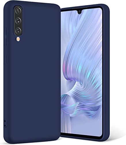 Image of DIZORO Microfiber Candy Case Compatible for Samsung Galaxy A70 Shockproof Slim Back Cover Liquid Silicone Bumper Camera Protective Phone Cover (Blue)