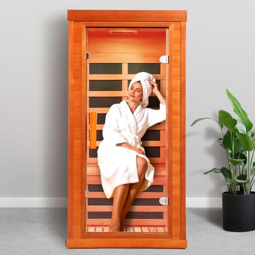 AuntyFey Indoor Home Sauna with Red Light Therapy Speakers
