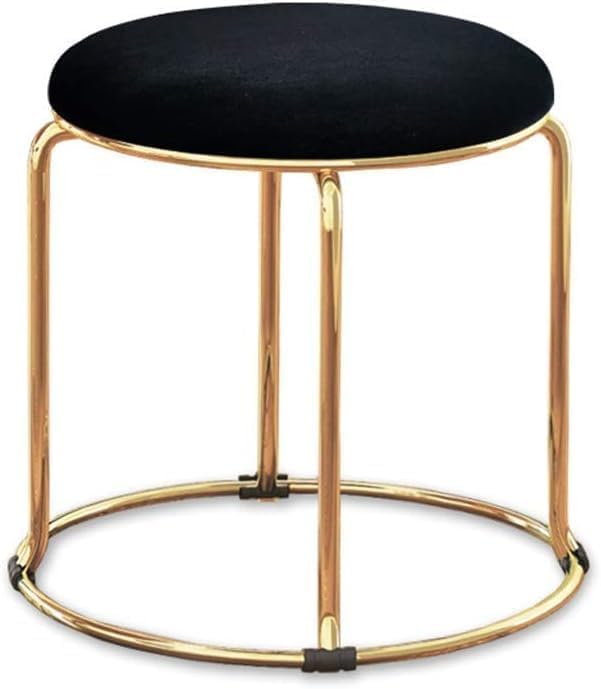 Craft Capital Elegance: Versatile Round Fabric Sofa Stool for Home, Parlor, Clubhouse, and Bar - Stylish, Stackable Seating (1 Piece, Black)-image-44
