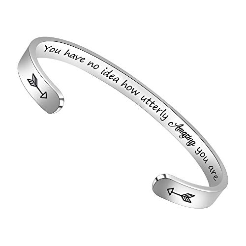Btysun Bracelets for Women Mothers Day Bracelet Gifts from Daughter Inspirational Gifts for Women Graduation Gifts for Her Motivational Birthday Cuff Bangle Friendship Personalized Mantra Jewelry…