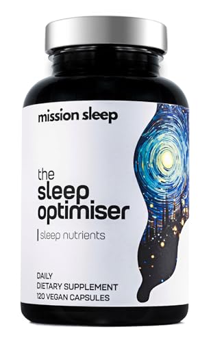 The Sleep Optimiser Sleeping Capsules - Non Melatonin Tablets Sleep Supplement for Adults with Magnesium Glycinate, L Theanine, Apigenin & Zinc - Nutrient-Based Sleeping Aid Suitable for Long Term Use