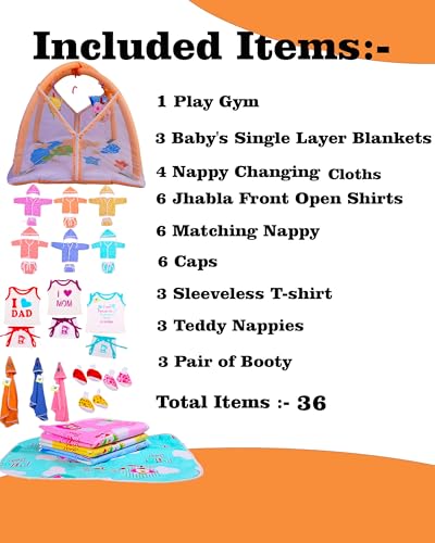 Image of Toddylon All in One Daily Essential in One Pack 36 in 1 New Born Baby Products Gift Packs | Hospital Kit Combo | Infants Boys Girls | Perfect for Newborns | Ideal for 0-6 Months (Orange)