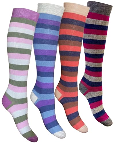 Image of Cotton Knee High Socks for Women Made in Italy, Long Socks for Women (One Size Fits All) Women Dress Socks