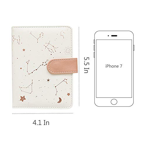 Bloc-notes en cuir PU blanc pour ordinateur portable et agenda journalier constellation compact - 2