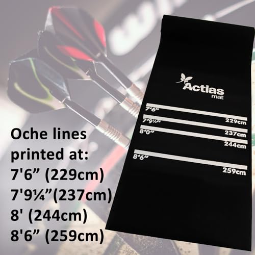 Actiasmat - Heavy Duty Rubber Dart Mat – Professional Non-Slip Oche Throw Line, 4 Distances, 3M X 61Cm - 9