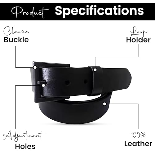 1 3/8" Genuine Italian Leather, Vegetable Tanned Belt for Men and Women | Airport & TSA Friendly, No Buckle Hassle4