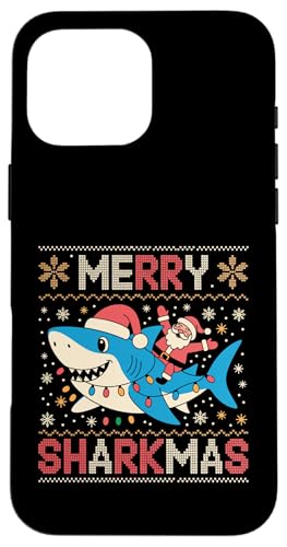 Merry Sharkmas AO[Z[^[ T^ CfBO V[N Cgt X}zP[X iPhone 16 Pro Max p