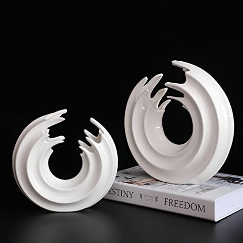 Vase en céramique blanc pour chambre et décoration de table basse chic - 5