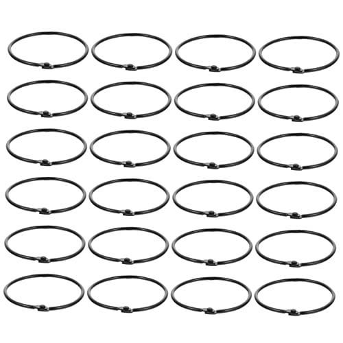 IWOWHERO 24Pcs Metal Shower Curtain Rings Hanging Circular Hooks for Easy Installation and Elegant Design for Shower Curtains and Window Drapes