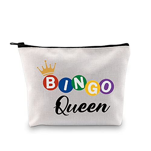 Bingo Queen Makeup Bag Bingo Lover Gifts Funny Bingo Gifts Bingo Travel Bag Bingo Game Gifts (BINGO Queen bag)