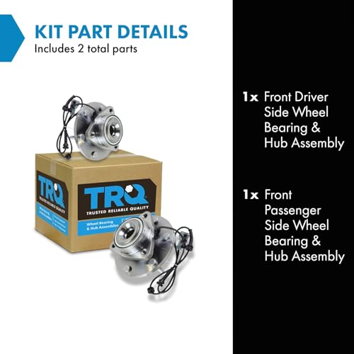 Image of TRQ Front Left and Right Wheel Bearing and Hub Assembly Set 2 Piece Compatible with 2004-2007 Infiniti QX56 2004-2007 Nissan Titan 2005-2007 Armada 2004 Pathfinder Armada 2004 Pathfinder