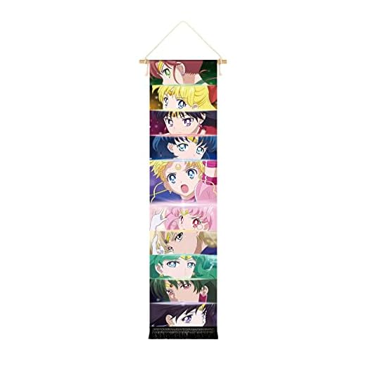 CosplayStudio Póster grande Sailor Moon Crystal de tela, 135 x 33 cm, diseño de los guerreros marineros