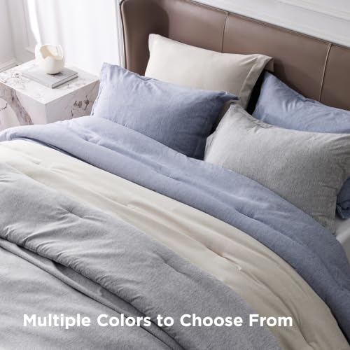 Image of Bedsure Queen Comforter Set - Navy Blue Soft Bedding for All Seasons, Cationic Dyed Bed Set, 3 Pieces, 1 Queen Size Comforter (90 inchx90 inch) and 2 Pillow Shams (20 inchx26 inch+2 inch)