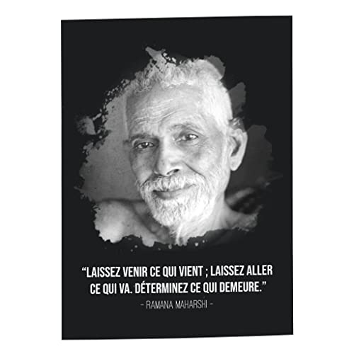 Poster Ramana Maharshi Citation pour Ambiance Zen de Salon Meditation