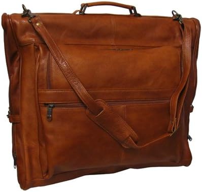 Amerileather Leather Three-suit Garment Bag - Brown (#2435-2)