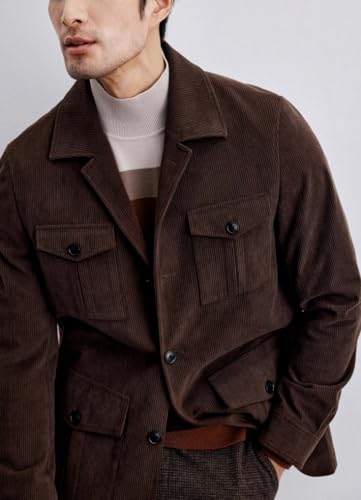 Men's Vintage Corduroy Suits Jacket Single Breasted Blazer Sports Coat Autumn Winter Formal Casual2