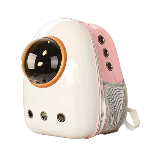 Mochila para Gatos con Ventilación, Cápsula Espacial con Ventana Transparente, Transportín Ligero para Gatos y Pequeñas Mascotas, Uso Dual para Transporte y Excursiones(A-Pink)