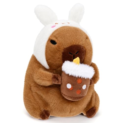 Aurasky Capybara Kuscheltier Süß, Plüschtier Capybara 25cm, Stofftier zum Kuscheln & Spielen, Kissen Puppe Geschenk