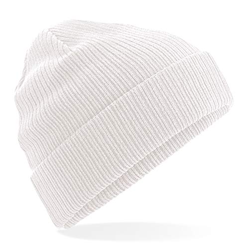 Beechfield Organic Cotton Beanie (B50) - Unisex Cotton Casual Winter Hat - Sand