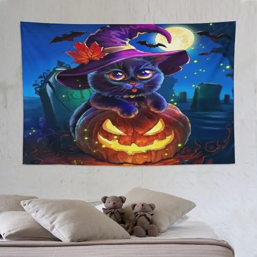Citrouille d'Halloween tapisserie murale 150x230cm grand format imprimé 3D pour salon