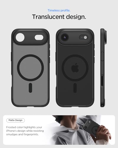 Image of Spigen Ultra Hybrid MagFit Back Cover Case Compatible with iPhone Air (2025), iPhone 17 Air Cover case (TPU + Poly Carbonate | Frost Black)