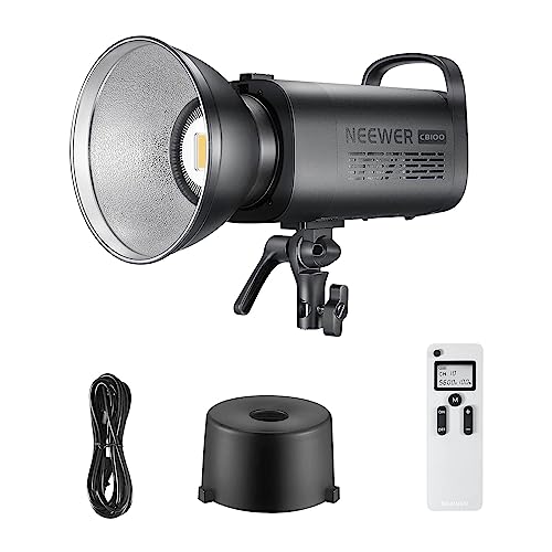 NEEWER CB100 100W LED Videoleuchte Studiolicht 5600K Tageslicht CRI 97+/TLCI 97+/11000 Lux@1M/2,4G Fernbedienung Bowens Halterung Studio Dauerlicht für Fotografie Videobeleuchtung