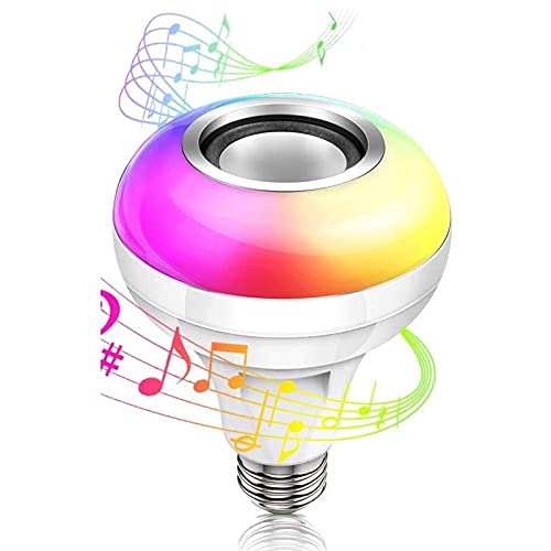 Ampoule de musique à LED, ampoule à LED avec haut-parleur Bluetooth Lampe de couleur changeante RVB avec télécommande pour la maison, la chambre à coucher, le salon, la décoration de fête nécessaire C