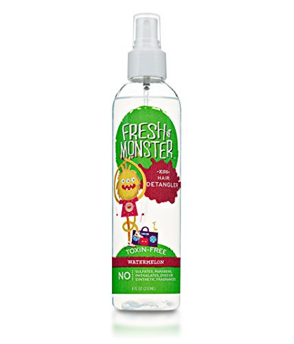 Fresh Monster Kids Detangler Spray (Watermelon, 8oz) for NORMAL to THICK hair types - No Toxins, Sulfates, Parabens - Hypoallergenic - Natural Conditioning Spray Smoothes Tangles