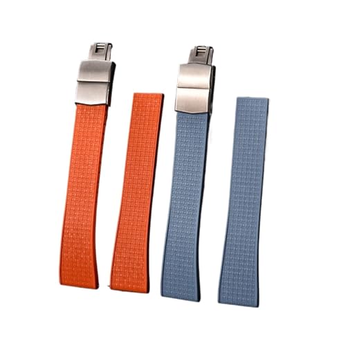 Bracelets de montre en caoutchouc fluoré noir bleu rouge vert 22mm - 3