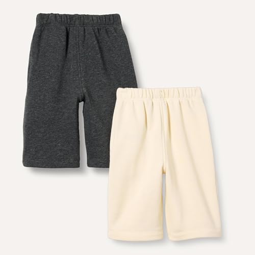 Amazon Essentials Unisex Baby Baumwollhose Aus French Terry, 2er-Pack, Beige/Dunkelgrau, 24 Monate