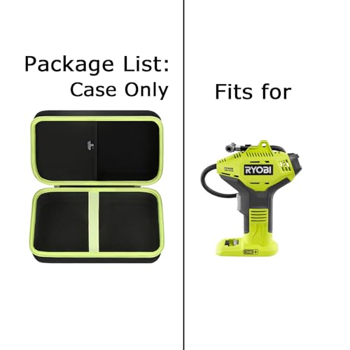 Image of Tourmate Hard Storage Case for AutoJoe Rapid /RYOBI P737 18-Volt ONE+ Portable Cordless Power Inflator - Travel Case for Ryobi R18PI-0 18V ONE+ Cordless High Pressure Inflator(Only Case)