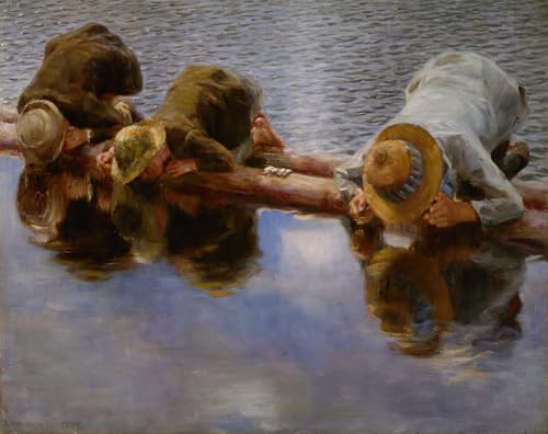 Peinture murale Regarder l'eau Werenskiold pour décoration zen de salon