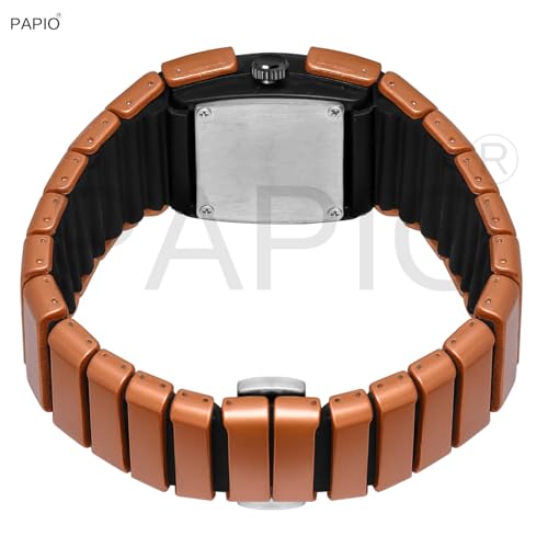 Image of PAPIO Stylish Rectangle Dial Analogue Watch | Premium Plastic Strap | Fashion Unisex Wrist Watch for Men, Boys, Women