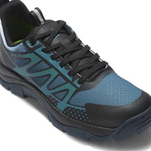 Image of Liberty LEAP7X ENDUVERS1E Black & Green Sports Lacing Running Shoes for Mens