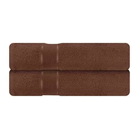 Mixibaby Set of 2 Guest Towels 30 x 50 Terry Towelling 100% Cotton Dark Brown Cover